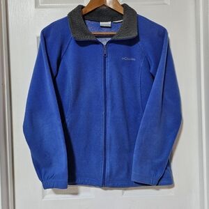 Columbia Women Fleece Jacket Small Blue Thermal Comfort Omni Heat Outdoor Size S